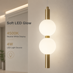 Modern Gold Pendant <b>Light</b> LED Tricolor Indoor Home Decor For Dining Room Living Room Bedroom 4W Metal Acrylic Globe - Product Image 3