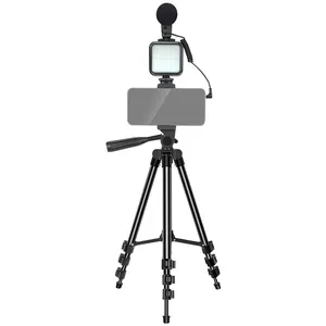 מותג פרטי Vlogging ערכת נייד יוצר תאורה מיקרופון Smartphone הר 36LED אור ערכת עם חצובה אישית