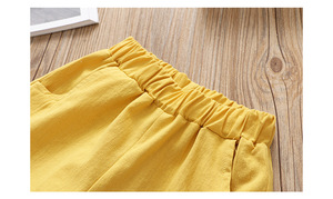 Conjunto de Verano para Niñas, Pantalones Cortos con Estampado de Piña, Ropa de Algodón y Lino, Estilo Hombros Descubiertos - Product Image 5