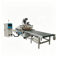 Máquina CNC de Carpintería de Alta Gama con Mesa de Carga y Descarga Automática, Motor de Rodamiento de Engranaje Único, Bomba y PLC para Producción en Masa
