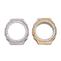 Bandjoy Vente en gros Boîtier de montre de luxe en moissanite sertie de diamants, lunette en laiton avec diamants incrustés, pièces de modification pour hommes et femmes
