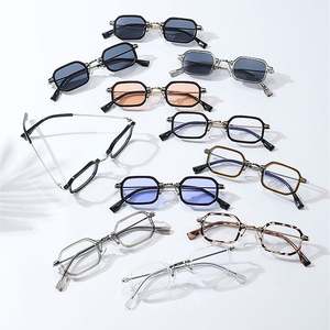 Gafas de Sol Personalizadas con Logotipo, Moda Retro 2025, Unisex, Metálicas, Poligonales, Rectangulares, con Protección UV400, Montura Pequeña Cuadrada de Aleación con Diseño de Leopardo - Product Image 5