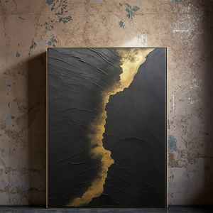 Pittura a olio astratta dipinta a mano oro nero trama spessa <span class=keywords><strong>arte</strong></span> della parete decorazione per la casa tela digitale fatta a mano acrilico <span class=keywords><strong>arte</strong></span> della parete - Product Image 4