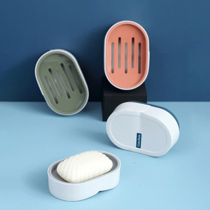 Support de rangement double couche en PP pour savon de salle de bain d'hôtel avec plateau de drainage, boîte à savon en plastique avec couvercle, prix bas, ensembles de salle de bain en gros - Product Image 5