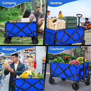 Everyday Use Industrial Shopping OEM 4-Wheel Foldable <b>Wagon</b> with Large Storage Quick Folding System Multi-Purpose All-Terrain - Product Image 4