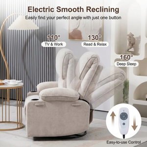 <span class=keywords><strong>Sillón</strong></span> <span class=keywords><strong>reclinable</strong></span> <span class=keywords><strong>eléctrico</strong></span> de diseño moderno, portavasos, Material de tela, tipo económico, función de masaje para muebles de sala de estar - Product Image 4