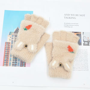 GL114 örme parmaksız çocuk kış eldiven bölünmüş parmak örgü öğrenci eldiven özel dokunmatik ekran örgü eldivenler - Product Image 5