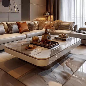 Tavolino <span class=keywords><strong>da</strong></span> caffè in vernice <span class=keywords><strong>da</strong></span> cucina rettangolare <span class=keywords><strong>di</strong></span> <span class=keywords><strong>piccole</strong></span> <span class=keywords><strong>dimensioni</strong></span> minimalista moderno con pannello in marmo <span class=keywords><strong>di</strong></span> alta qualità - Product Image 2