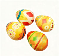 Balle anti-stress promotionnelle en PU en forme d'œuf, jouets à presser amusants et colorés, cadeaux de fête, logo personnalisé