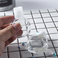 Label Kustom Botol Plastik PET Bepergian Portabel Kecil 30Ml untuk Gel Saniziter Tangan, Air Suci
