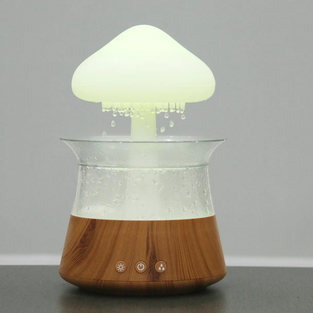 Relaxante Cogumelo Nuvem New Modern Led Table Lamp Cool Mist Aroma Difusor Rain Drip Sound Sleep Aid Luzes da noite para...