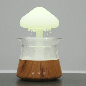 Relaxing Mushroom Cloud New Modern Led Table Lamp Cool Mist Aroma Diffuser Rain Drip Sound Sleep Aid Night Lights for Kids Room