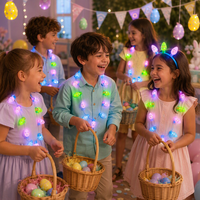 Collier LED œuf de Pâques en gros, 7 LED, lumineux dans le noir, pour fête de Pâques, concert, collier portable