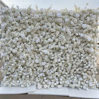 Offre Spéciale : Rouleau de toile de fond murale de fleurs artificielles faites à la main 8*9 pieds pour la décoration de mariages, Noël, Thanksgiving, Pâques et la fête des Mères