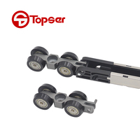 Système d'amortissement à double tampon TOPSER, quincaillerie moderne pour porte coulissante en alliage de zinc pour portes en verre, capacité de charge de 50 kg, garantie de 3 ans