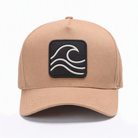 Gorra de béisbol de algodón de 5 paneles de alta calidad, logotipo negro, bordado 3D, estilo Formal, bordado a mano, publicidad al aire libre