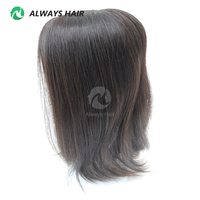 Topper de cheveux à clipser pour femmes avec sous-couche sur le devant et les tempes, base mono, cheveux humains chinois Remy, lisses naturels, base 6x7 pouces