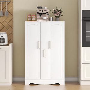 Mobili per Organizzazione e Stoccaggio in Legno, Moderni Armadi da <span class=keywords><strong>Cucina</strong></span> <span class=keywords><strong>con</strong></span> Ante Alte e Ripiani Regolabili, 5 Ripiani - Product Image 5