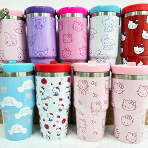 Factory Wholesale Custom Cute Cartoon Tumbler Double Wall Stainless Steel Insulated Water Bottle Cup <b>Travel</b> <b>Mug</b> with Handle - Product Image 1