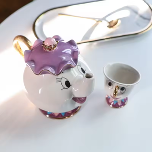 <span class=keywords><strong>Tasse</strong></span> théière en porcelaine créative pour cadeaux de dessins animés <span class=keywords><strong>La</strong></span> <span class=keywords><strong>Belle</strong></span> <span class=keywords><strong>et</strong></span> <span class=keywords><strong>la</strong></span> <span class=keywords><strong>Bête</strong></span> Mrs Potts Chip Tea & Coffee Cup Set - Product Image 3