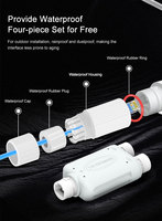 Extensor PoE de 1 a 2 Puertos, Repetidor Ethernet Impermeable de 10/100 Mbps para Exteriores, para Cámara de Seguridad con Sistema de Largo Alcance