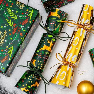 Christmas Wrapping <b>Paper</b> Rolls Green Gold Reindeer Berry <b>Pattern</b> 17x120in 42.5 Sq Ft Recyclable Gift Wrap Set - Product Image 2