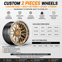Rines Forjados de 2 Piezas con Diseño de Malla Personalizado de 21, 22, 23 y 24 Pulgadas, 5X130, 5X120, 5X112, con Logotipo Personalizado para G63 AMG, Macan, X5, X6