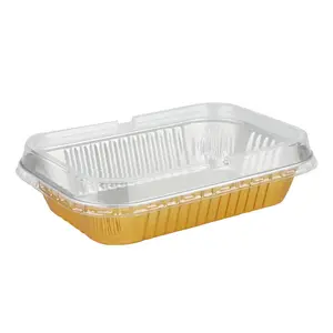 550ml Aluminium folie box goldene farbe fast food biologisch abbaubare eco essen zum mitnehmen container