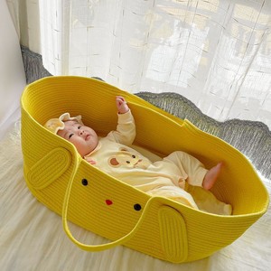 Cestino per neonati di sicurezza durevole con deposito per la corda di cotone portatile tessuto cesto per bambini - Product Image 1