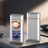 Briquet à arc personnalisé à commande sonore, allumeur à induction, coupe-vent, double flamme gonflable, briquet à gaz butane pour cigarettes, cadeau d'affaires