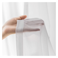 Beaux Rideaux Voile Unis Semi-Occultants Effet Tombé Parfait pour Fenêtre, Décoration Intérieure Fine