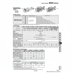 Cylindre de guidage de guides linéaires MGGMB20-150 pneumatique SMC - Product Image 1