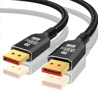 Câble DisplayPort 3m DP 2.1V 80G 8K 60HZ avec coque métallique et filet en nylon