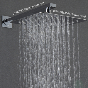 Mélangeur de <span class=keywords><strong>douche</strong></span> à effet pluie mural en laiton noir mat Pommeau de <span class=keywords><strong>douche</strong></span> compté mural au fini chromé Système de robinet inversé poli - Product Image 6