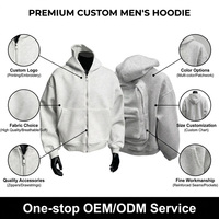 Erkek Unisex Kapüşonlu %100 Pamuk Bol Kesim Düz Dokuma Tam Fermuarlı Su Geçirmez Sweatshirt Sırt Çantası Sokak Giyim Kışlık Nakışlı