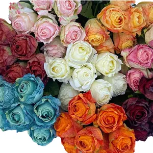 एलएफएच 7 हेड स्नोफ्लेक गुलाबों ने रोल्ड वाइन शॉप फोटोग्राफी रेशम के फूलों का एक गुलदस्ता लगाया, गार्डन इंटीरियर लैंडस्केपिंग फैक