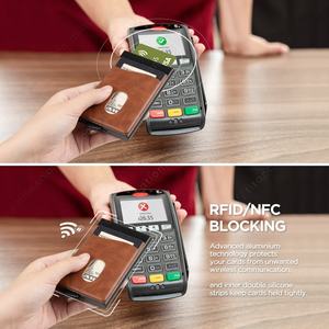 TILONSTAR TVC105 Tarjetero Delgado de Aluminio con Clip Frontal de Cuero, Protección RFID Automática, Tarjetero Emergente para Tarjetas de Presentación - Product Image 3