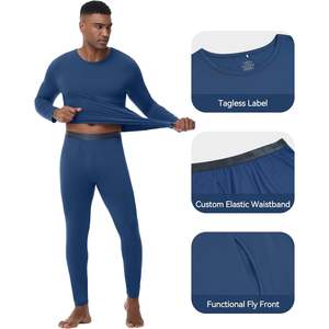 Ensemble de sous-vêtements thermiques pour homme en viscose de bambou, doux, chaud, léger, haut et bas, tailles S-XXL - Product Image 6