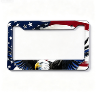 Support de plaque d'immatriculation personnalisé en alliage d'aluminium épaissi, motif aigle intégral, anti-chute, norme américaine, vente en gros