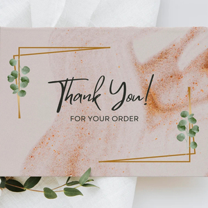 Thank You Cards Gold Foil White with Envelope Birthday Wedding Small Business Good Quality Custom Gift Jewelry Cards - Product Image 2