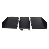 Aileron de voiture universel 22 pouces x 21 pouces en ABS à 4 ailettes, noir, décoration d'aileron, diffuseur de pare-chocs arrière