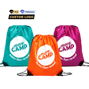 Custom Logo 600D Polyester Waterproof Gym Bag Drawstring High Quality Travel Sports Backpack Nylon Oxford PP Material Promotions