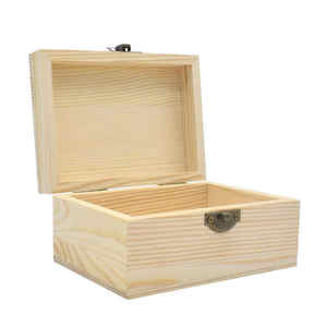 Caja de embalaje de madera rectangular de nuevo diseño de calidad superior Caja de almacenamiento de madera Caja de madera de pino con cerradura - Product Image 3