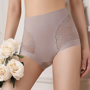 Custom Logo Ice <b>Silk</b> Seamless <b>Panties</b> High Waist Shaping Women's Pants Traceless Breathable Underwear for Women - Product Image 4