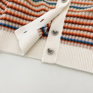 2023 INS Fashion Mix Colorful Rainbow Stripes Mujeres Knit <span class=keywords><strong>Cardigan</strong></span> para niñas - Product Image 5