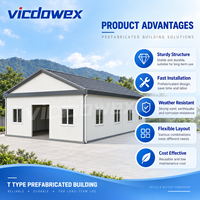 VICDOWEX Bâtiment préfabriqué de type K pour camp de construction, salle à manger et cantine du personnel