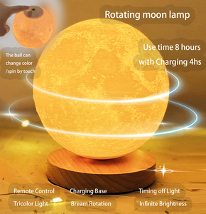 Mặt Trăng Đèn Bàn <span class=keywords><strong>360</strong></span> Độ Tự Động Xoay LED Bay Lên Từ 18Cm Phòng Ngủ Trang Trí USB Phí Hiện Đại 80 Có Thể Sạc Lại - Product Image 2