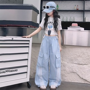 <span class=keywords><strong>Pantaloni</strong></span> <span class=keywords><strong>Cargo</strong></span> Estivi 2025 per Bambine, Abbigliamento da Ballo in Poliestere, Outfit Carino per Bambini - Product Image 2