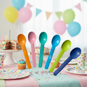 맞춤형 로고 일회용 아이스크림 스푼 생분해성 옥수수 전분 CPLA 소형 디저트 친환경 긴 손잡이 요거트 스푼 - Product Image 6