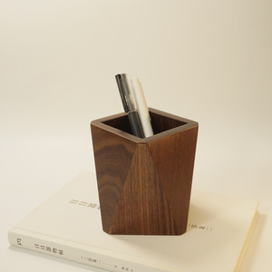 Walnut <b>Wood</b> Pen Holder Square 11x8x8cm Multi Functional Storage For Office <b>Desk</b> Or Dining Table Utensils - Product Image 4